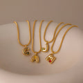 Gemstone Bubble Initial Necklace Silver 18K Gold Plated