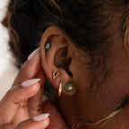 Jade Bird Studs Silver 18K Gold Plated