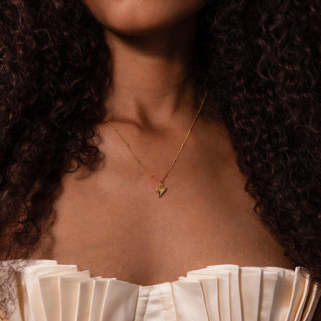 Shark Tooth Necklace Silver 18K Gold Plated