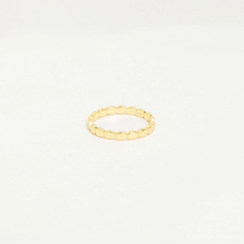 Beaded Ring Silver 18K Gold Plated