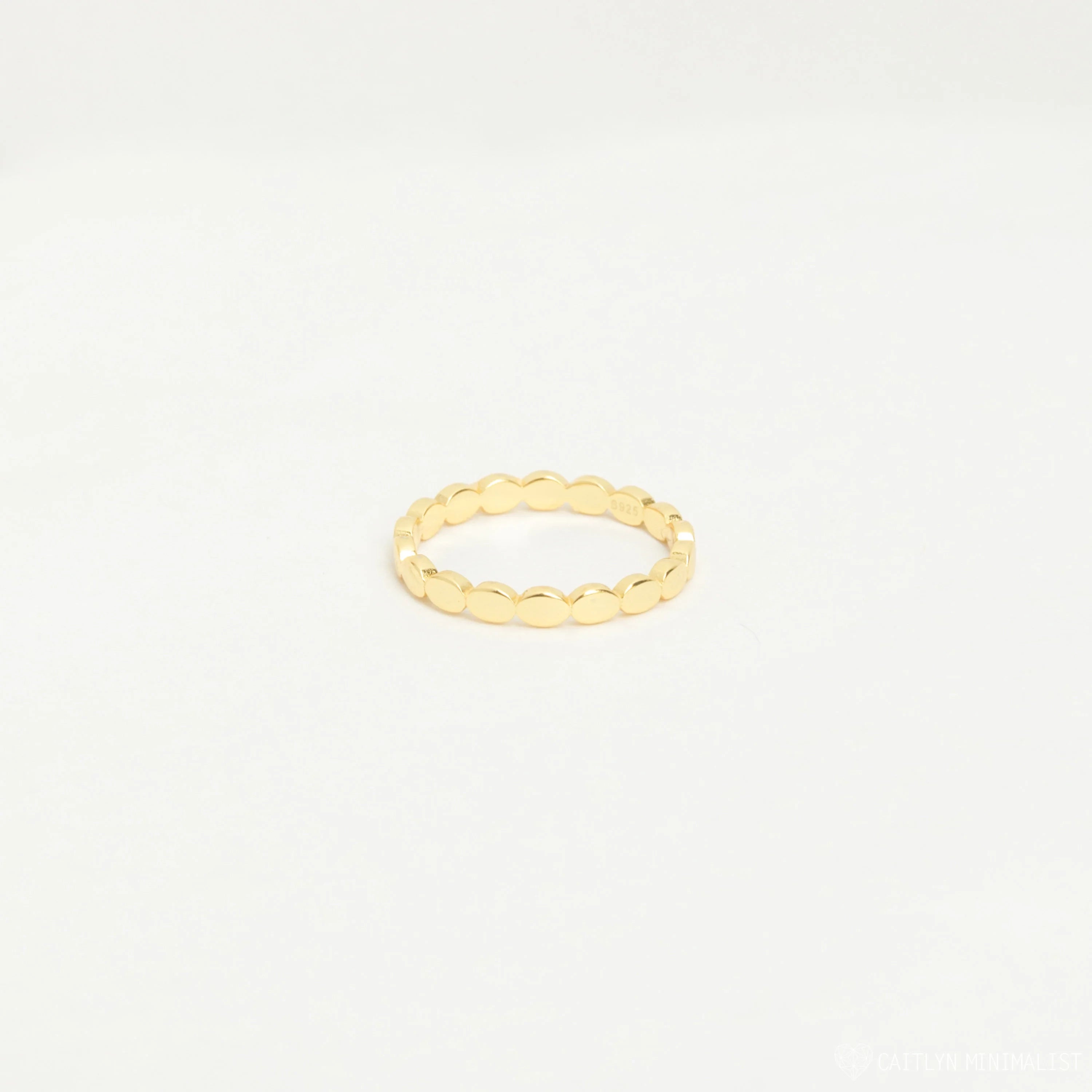 Beaded Ring Silver 18K Gold Plated