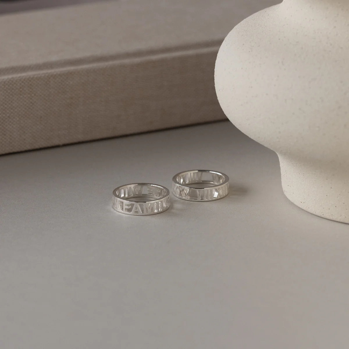 Roman Numerals Ring Silver 18K Gold Plated