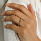 Cluster Birthstone Ring Silver 18K Gold Plated