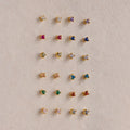 Dainty Alexandrite Flatback Studs Silver 18K Gold Plated