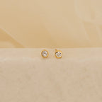Jane Diamond Studs Silver 18K Gold Plated