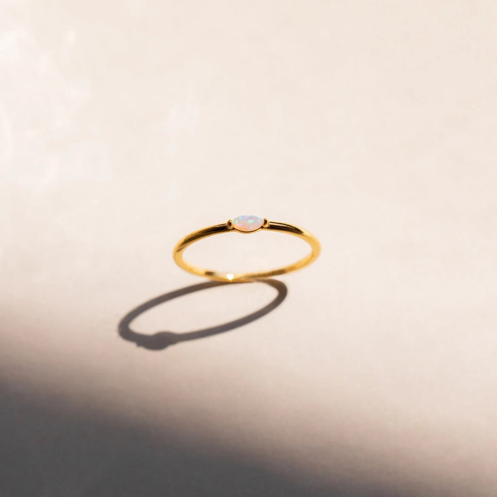 Eloise Opal Ring Silver 18K Gold Plated