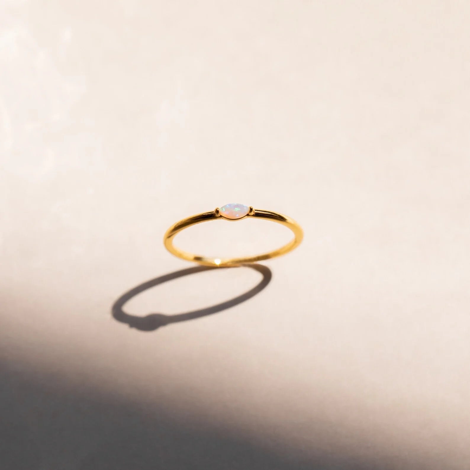 Eloise Opal Ring Silver 18K Gold Plated