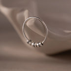 Beaded Multiple Name Ring Silver 18K Gold Plated