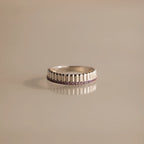 Ribbed Alexandrite Stack Ring Silver 18K Gold Plated