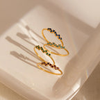 Tiny Cluster Birthstone Ring Silver 18K Gold Plated