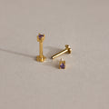 Dainty Peridot Flat Back Studs Silver 18K Gold Plated