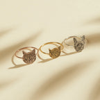 Pet Portrait Ring Silver 18K Gold Plated