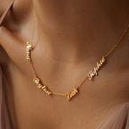 Carrie Multiple Name Necklace Silver 18K Gold Plated