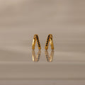Amelia Duo Onyx Huggies Silver 18K Gold Plated