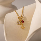 Star Opal Hand Charm Silver 18K Gold Plated