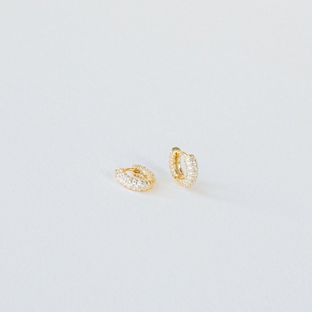Kira Pave Huggies Silver 18K Gold Plated