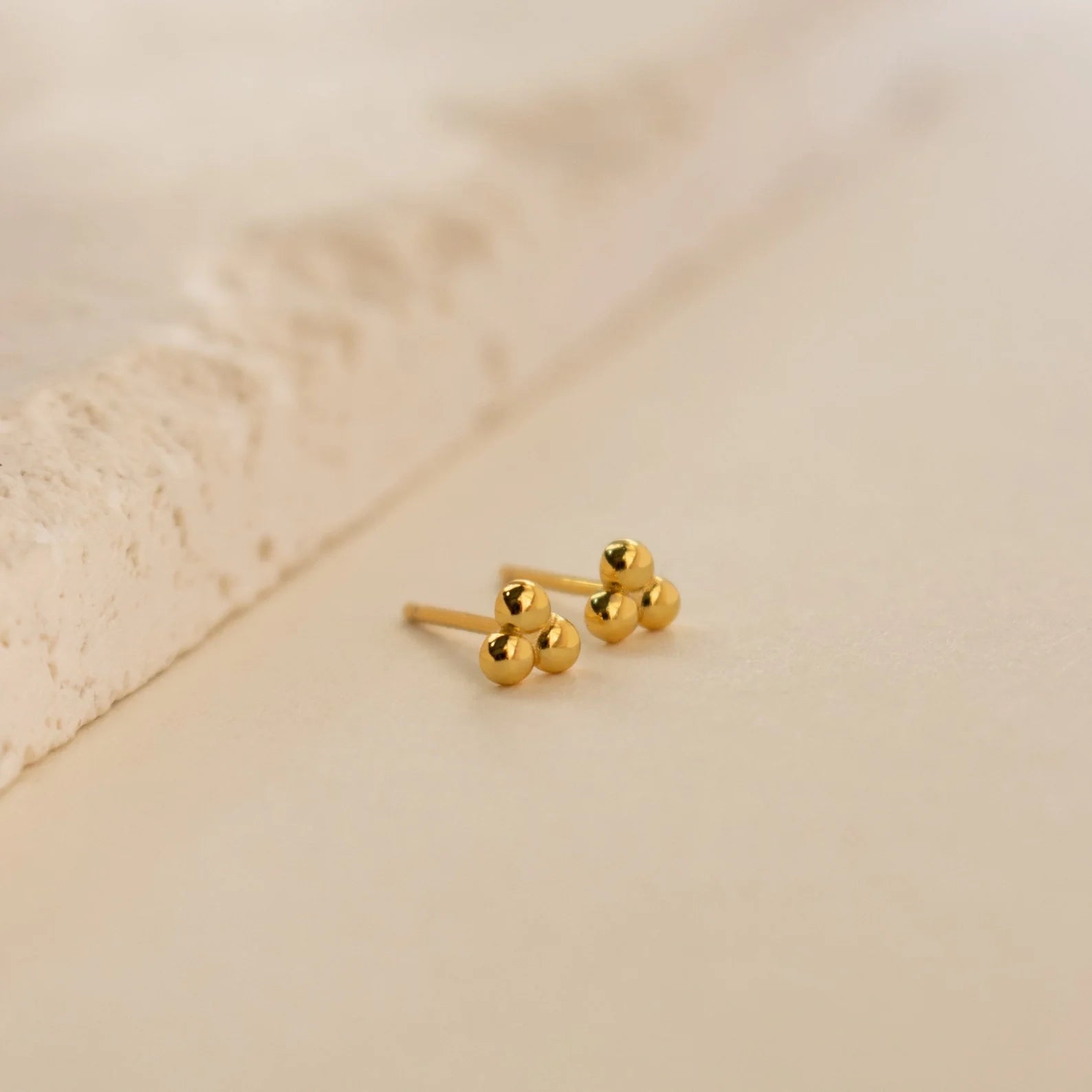 Trio Sphere Studs Silver 18K Gold Plated