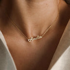 Mellow Name Necklace Silver 18K Gold Plated