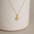 Pave Initial Pendant Necklace Silver 18K Gold Plated