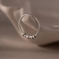 Beaded Multiple Name Ring Silver 18K Gold Plated