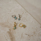 Boho Turquoise Earring Set Silver 18K Gold Plated