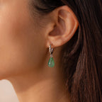 Twisted Jade Hoops Silver 18K Gold Plated