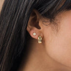Pave Round Diamond Studs Silver 18K Gold Plated