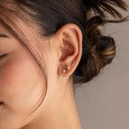 Diamond Cluster Ear Jackets  Silver 18K Gold Plated