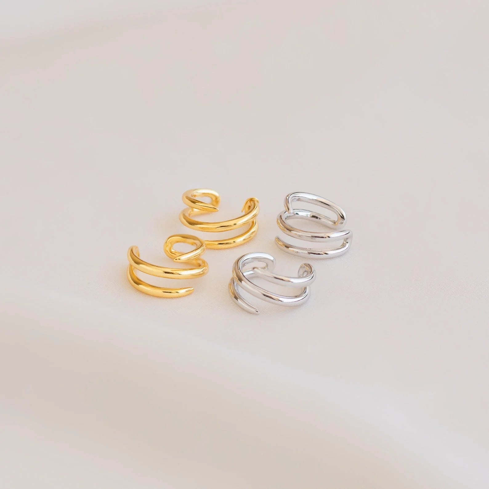Claw Ear Cuffs Silver 18K Gold Plated