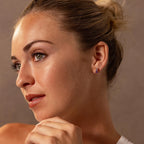 Ombre Alexandrite Flatback Studs Silver 18K Gold Plated