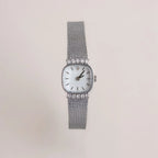 Luxe Square Timepiece Silver 18K Gold Plated