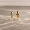 Ribbed Diamond Huggies Silver 18K Gold Plated