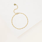 Figaro Bracelet Silver 18K Gold Plated