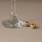 Diamond Duo Mixed Metal Pave Huggies Silver 18K Gold Plated