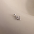 Pave Hamsa Hand Charm Silver 18K Gold Plated