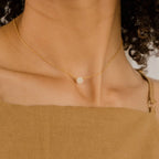 Diamond Round Necklace Silver 18K Gold Plated
