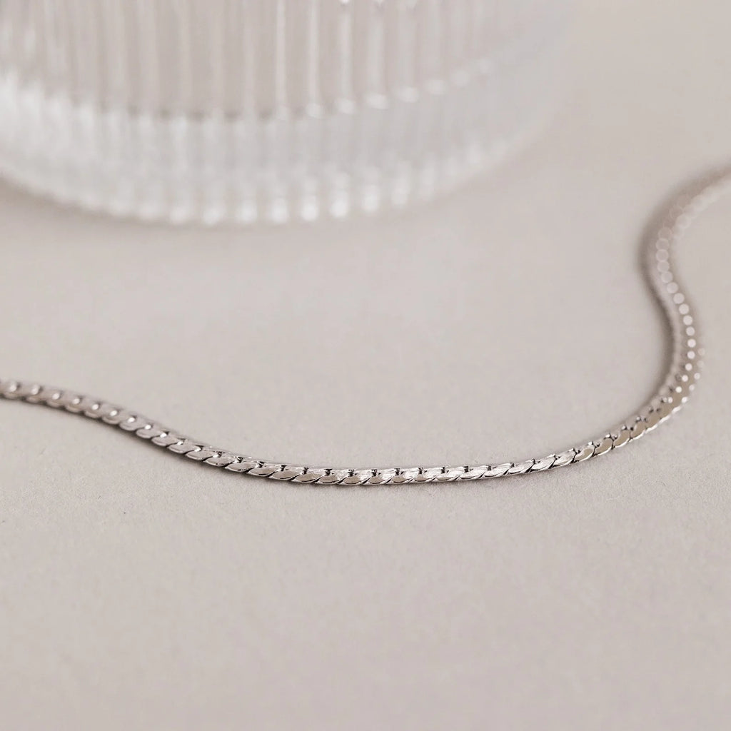 Men's Snake Chain Necklace Silver 18K Gold Plated