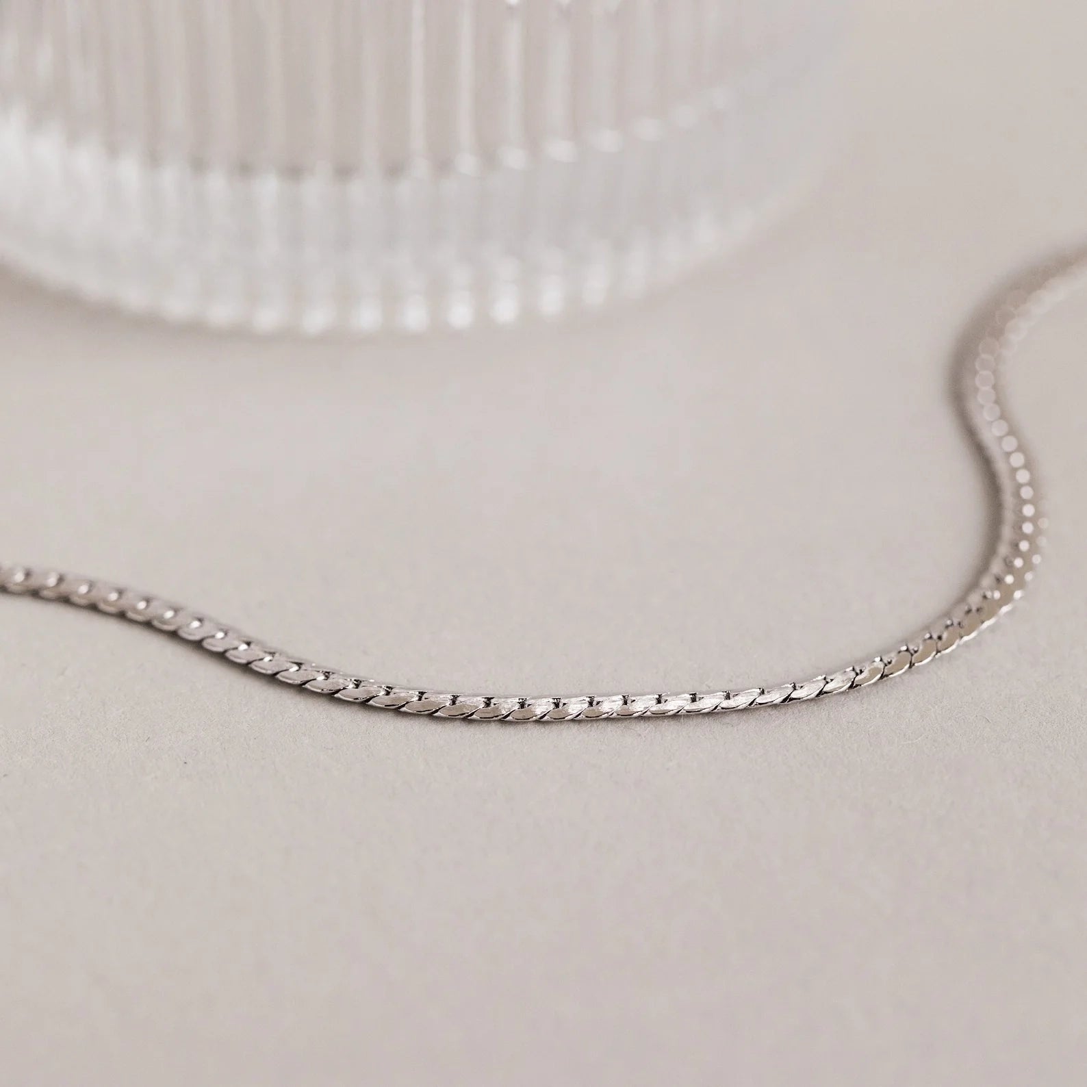 Men's Snake Chain Necklace Silver 18K Gold Plated