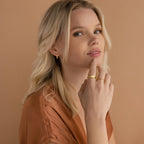 Oval Signet Charm Ring Silver 18K Gold Plated