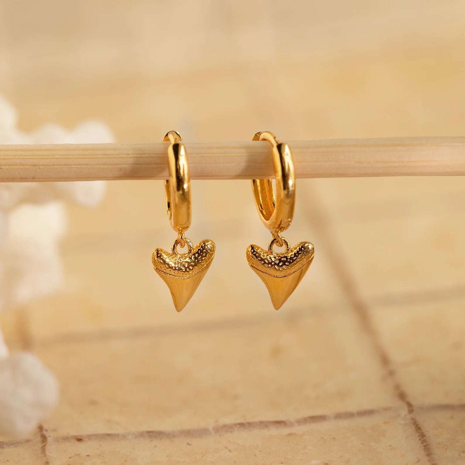 Shark Tooth Huggies Silver 18K Gold Plated