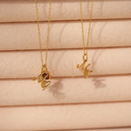 Initial Heart Birthstone Necklace Silver 18K Gold Plated