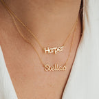 Maine Kid's Name Necklace Silver 18K Gold Plated