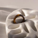 Skinny Tiger's Eye Ring Silver 18K Gold Plated