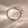 Rope Knot Chain Bracelet Silver 18K Gold Plated