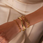 Organic Mariner Chain Bracelet Silver 18K Gold Plated