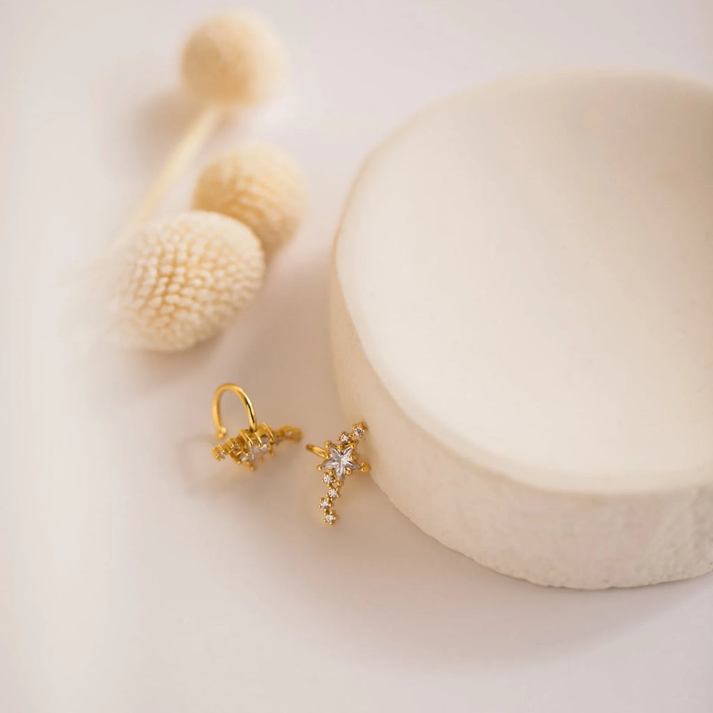 Starry Night Ear Cuffs Silver 18K Gold Plated