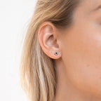 Noir Diamond Studs Silver 18K Gold Plated