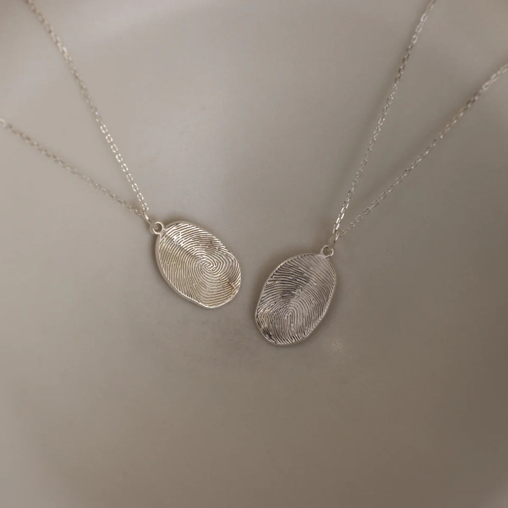 Custom Fingerprint Necklace Silver 18K Gold Plated