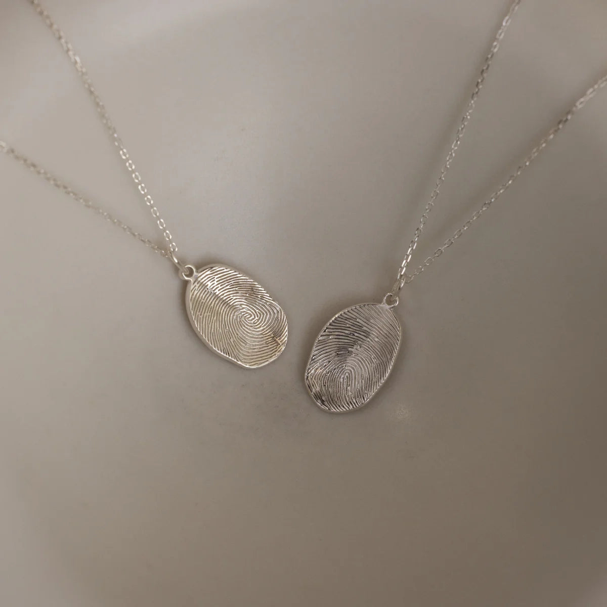 Custom Fingerprint Necklace Silver 18K Gold Plated