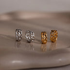 chunky chain Curb Huggies Silver 18K Gold Plated